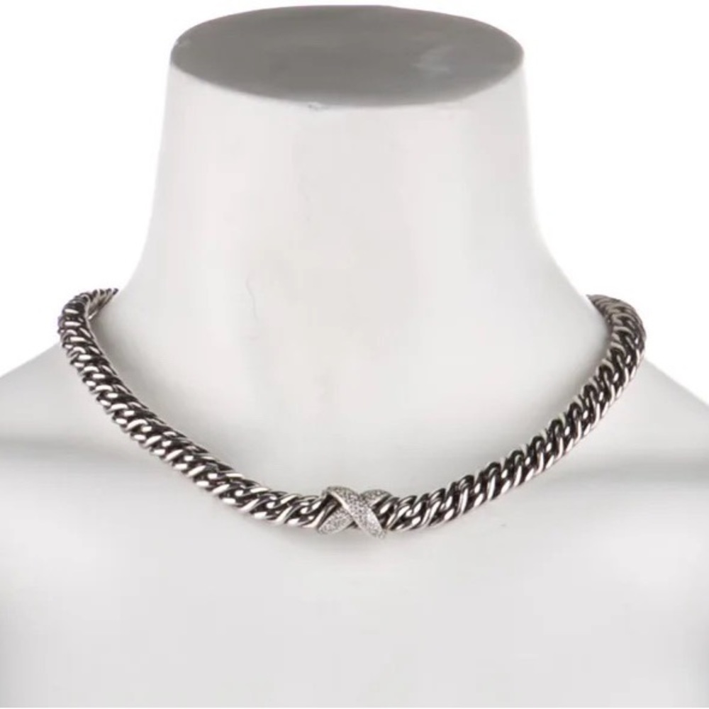 David Yurman Diamond X Vintage Wheat Chain Necklace
